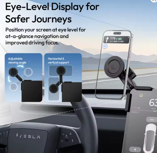 Montura para Teléfonos en Pantallas de Automóviles Compatible con Vehículos Tesla Ulanzi SK28 3
