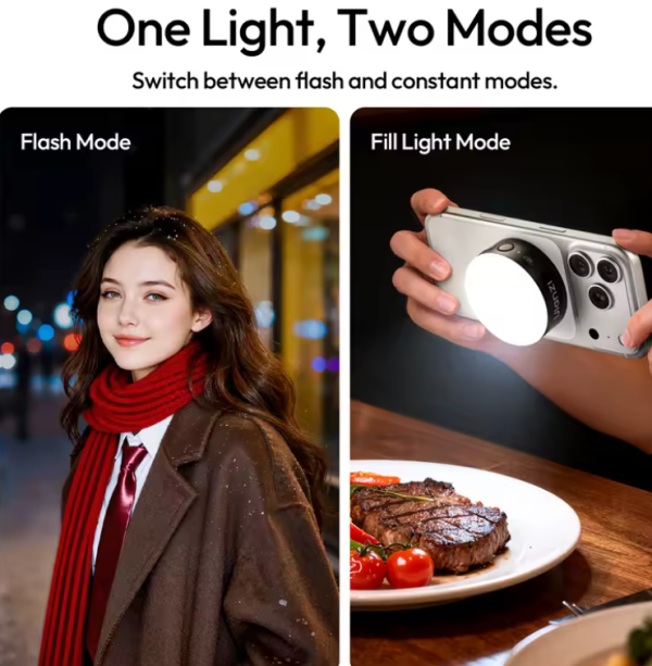 Mini Flash y Luz Continua para Teléfonos Negro Ulanzi MFL01 2