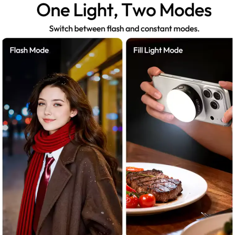 Mini Flash y Luz Continua para Teléfonos Negro Ulanzi MFL01 2