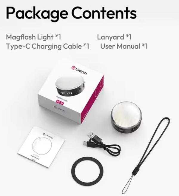 Mini Flash y Luz Continua para Teléfonos Negro Ulanzi MFL01 4