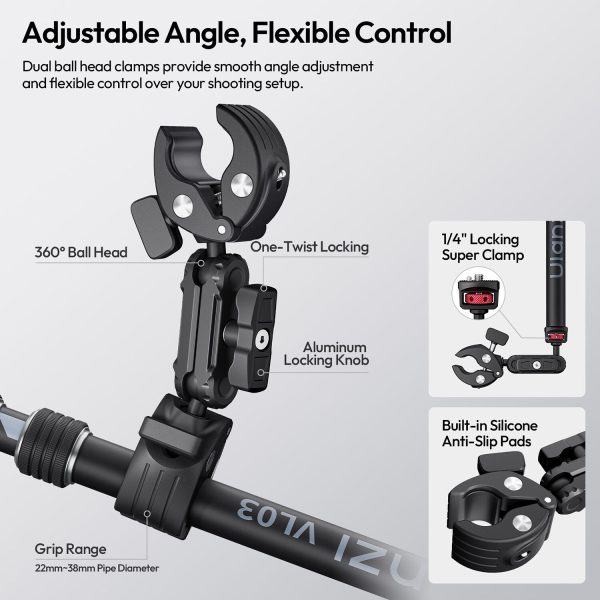 Barra Selfie VL03  Invisible para Motocicletas Ulanzi T119 10