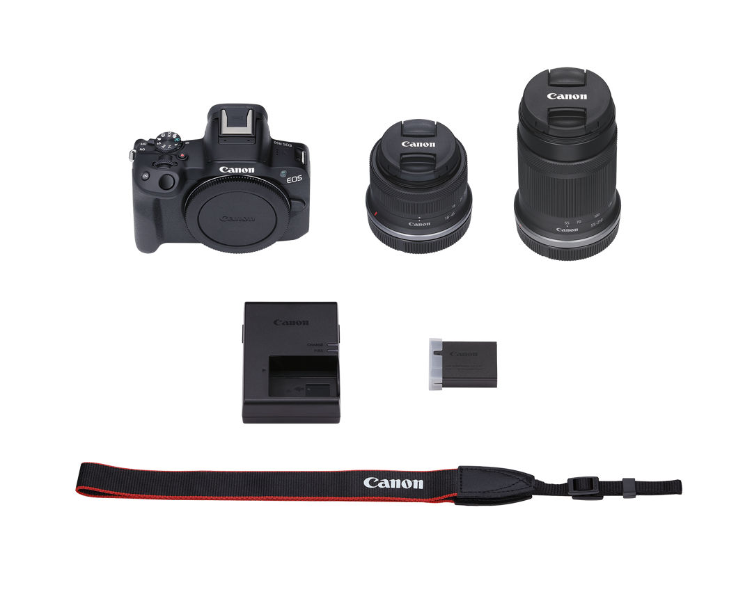 Cámara Canon EOS R50 con Lentes RF-S 18-45mm y 55-210mm 8