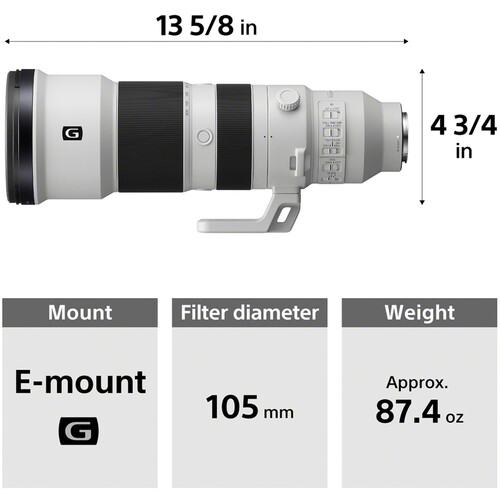 Lente Sony FE 400-800mm F6.3-8 G OSS 12
