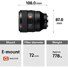 Lente Sony FE 50mm f/1.2 GM para Montura E 9
