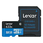 Tarjeta de Memoria microSDHC UHS-I 32 GB Lexar 633x 100 MB/s 2