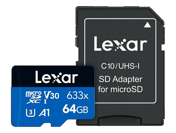 Tarjeta de Memoria microSDXC UHS-I V30 64 GB Lexar 633x 100 MB/s
