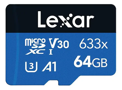 Tarjeta de Memoria microSDXC UHS-I V30 64 GB Lexar 633x 100 MB/s