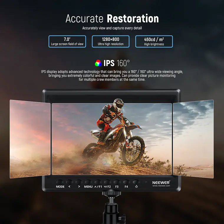 Monitor para Cámara HD Mejorado con Batería F750 Neewer F100 HD  4