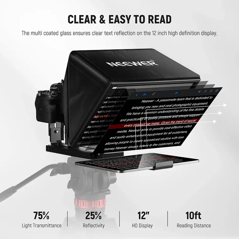 Teleprompter para Tablet Neewer Basics X12B 8