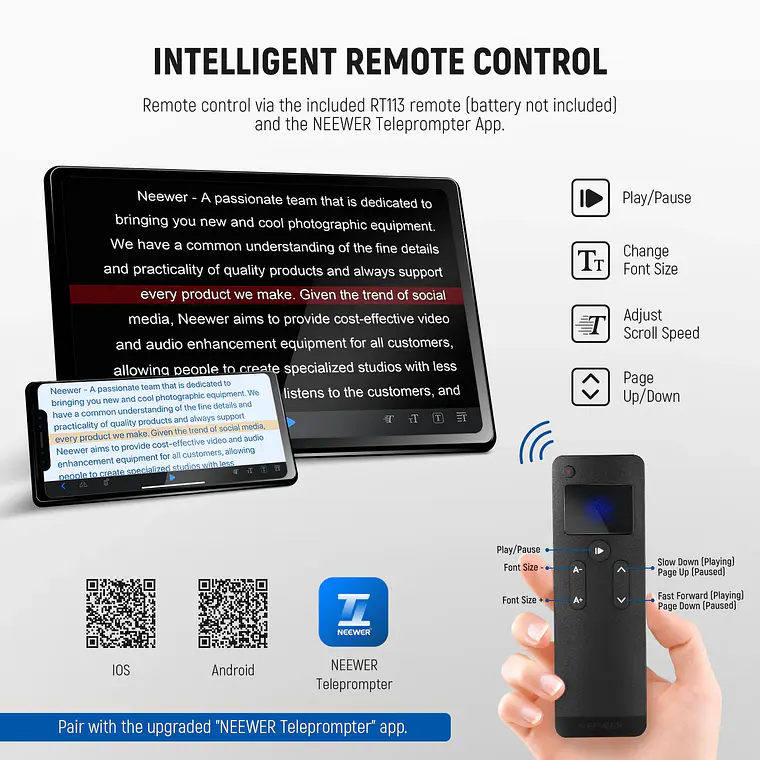 Teleprompter para Tablet Neewer Basics X12B 5