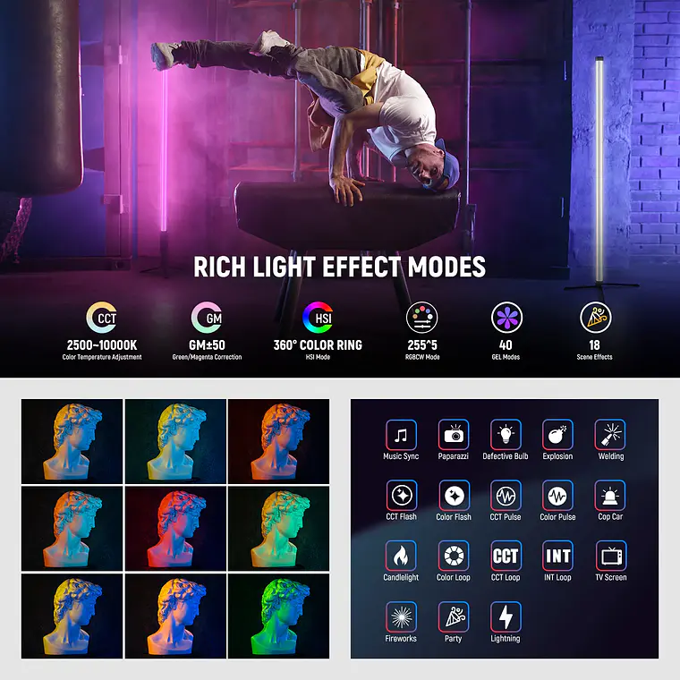 Luz Tubo LED RGB Neewer TL90C  2