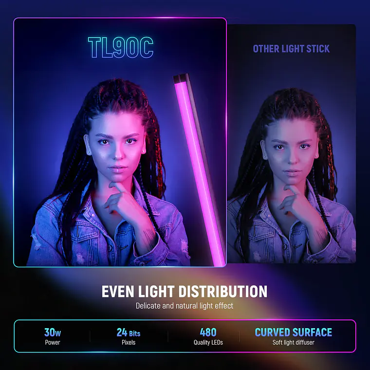 Luz Tubo LED RGB Neewer TL90C  3