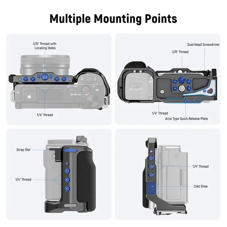 Jaula para Cámara Sony ZV-E10 con Empuñadura de Silicona Neewer 2