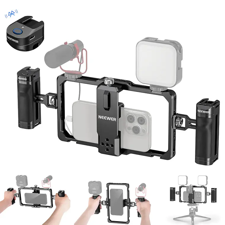 Kit de Jaula Universal para Teléfonos con Doble Empuñadura y Control Inalámbrico Neewer 1