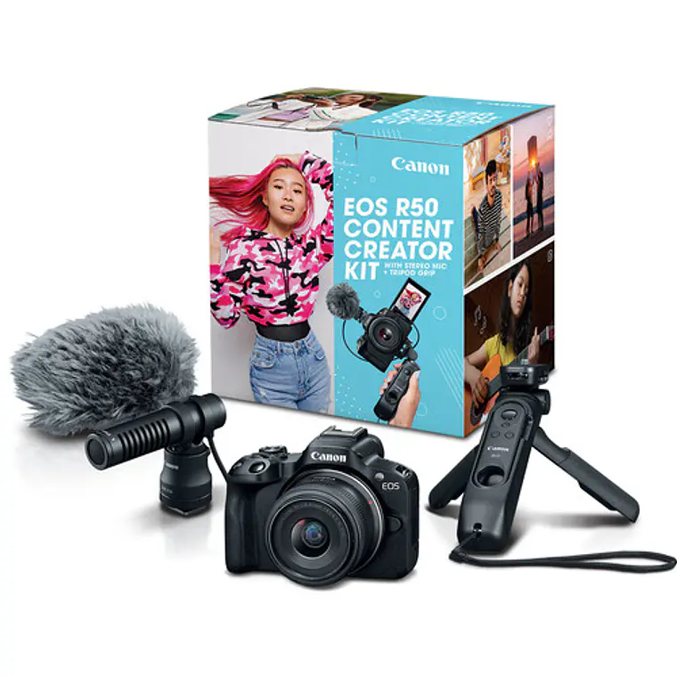 Cámara Mirrorless Canon EOS R50 Content Creator Kit 1