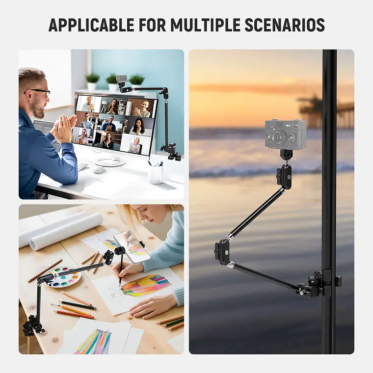 Set de Brazos Mágicos Ajustables de Escritorio Neewer de 2 Secciones con Conector GoPro  9