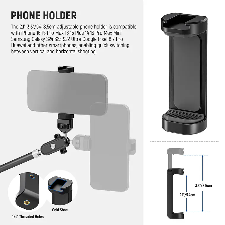 Set de Brazos Mágicos Ajustables de Escritorio Neewer de 2 Secciones con Conector GoPro  3
