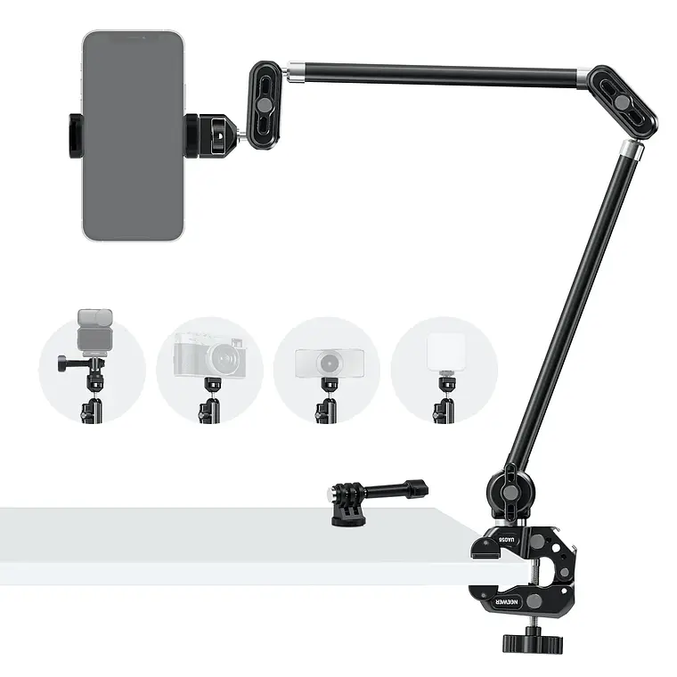 Set de Brazos Mágicos Ajustables de Escritorio Neewer de 2 Secciones con Conector GoPro  1