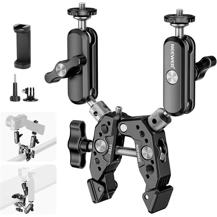 Super Clamp Reforzada con Doble Brazo Mágico Neewer 1