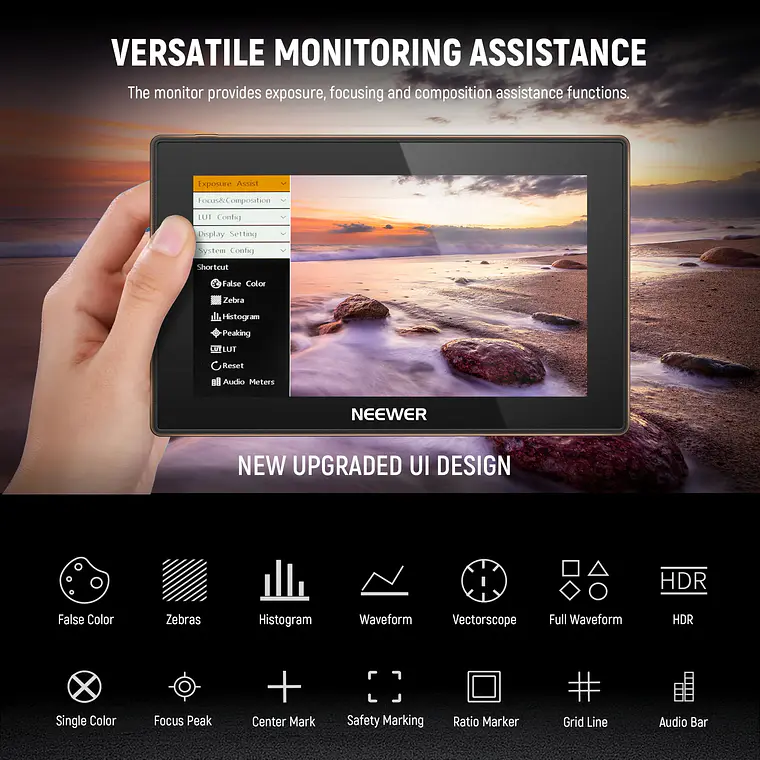 Monitor Touchscreen para Cámara de Campo Neewer F500 Pro 8
