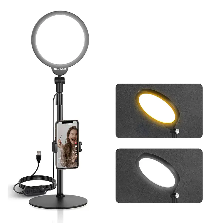 Aro de Luz Neewer con Soporte y Clip de 7 pulgadas 1