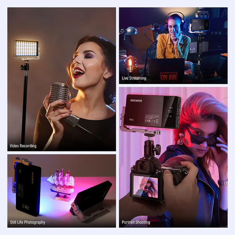 Luz LED RGB para Video Neewer SL90 con Control por App y 2.4G 9