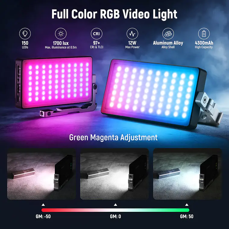 Luz LED RGB para Video Neewer SL90 con Control por App y 2.4G 3