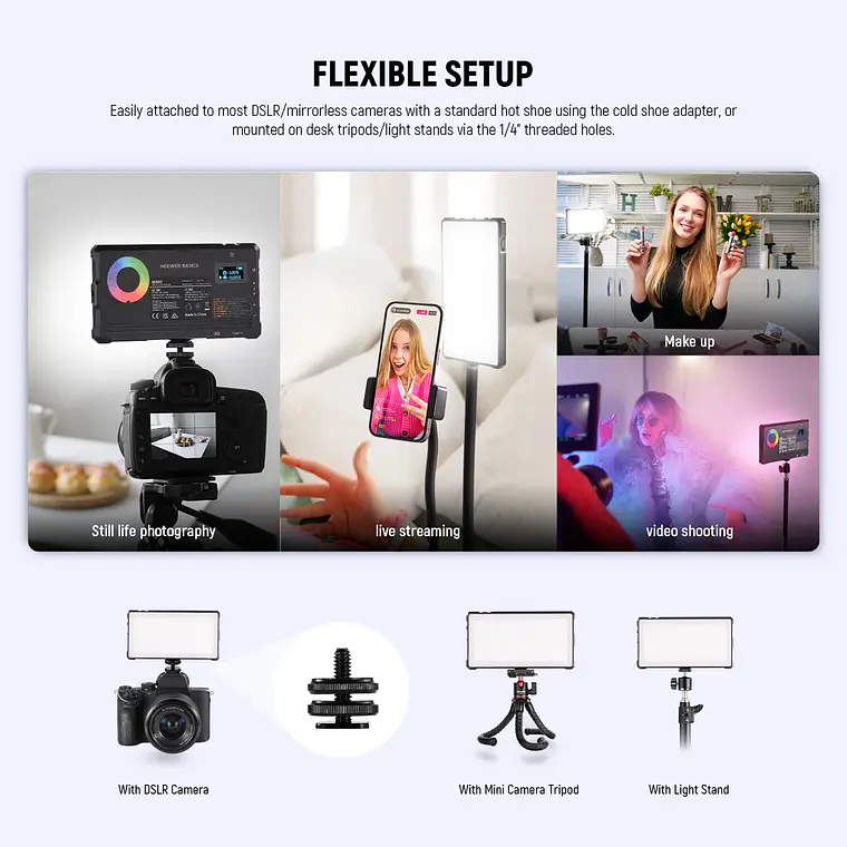 Kit de Luz LED RGB para Video Neewer Basics SL90C 5