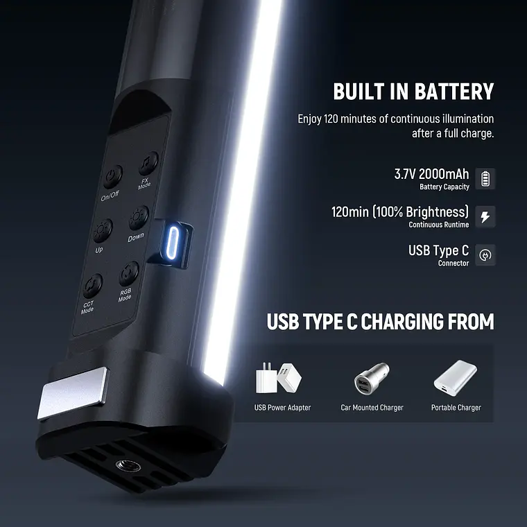 Espada de Luz LED RGB Magnética Neewer Basics SL30 7