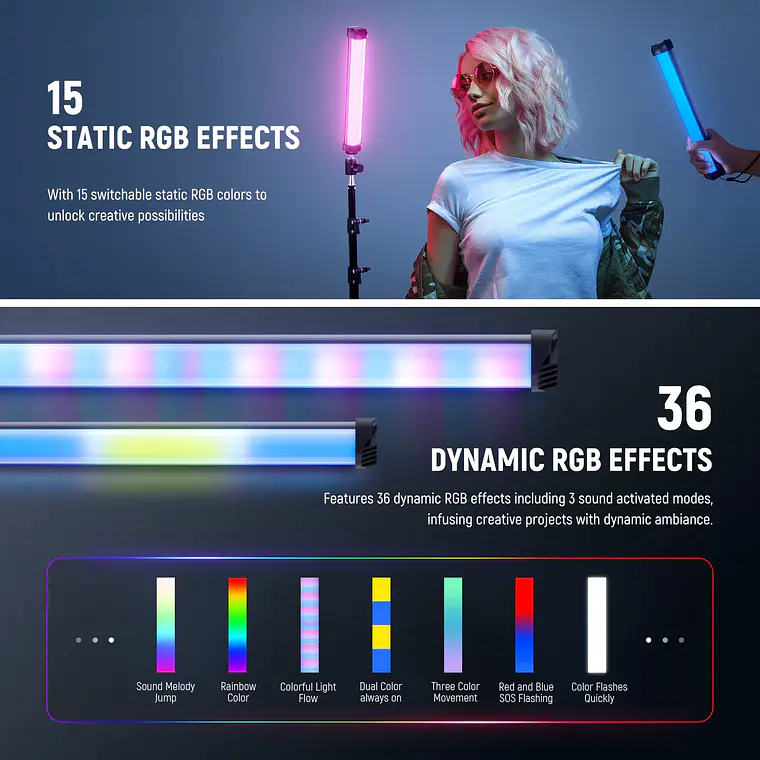 Espada de Luz LED RGB Magnética Neewer Basics SL30 3
