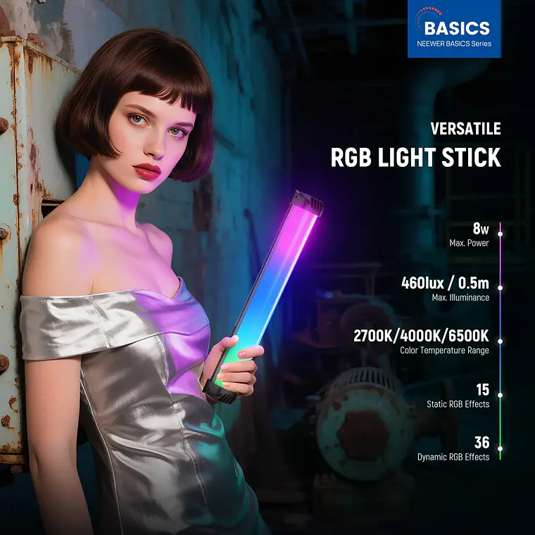 Espada de Luz LED RGB Magnética Neewer Basics SL30 2