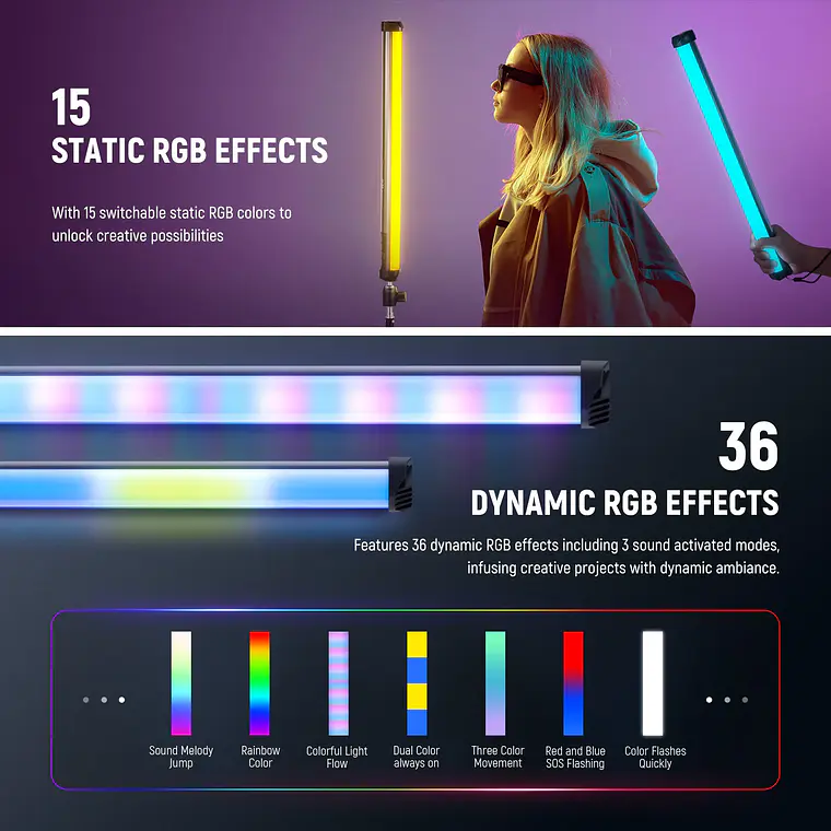 Espada de Luz LED RGB Magnética Neewer Basics SL50 3