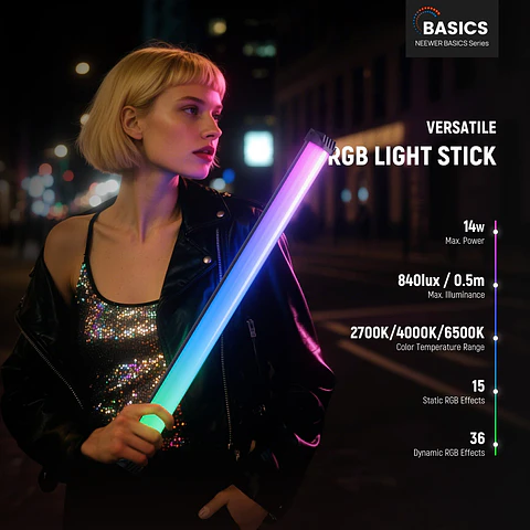 Espada de Luz LED RGB Magnética Neewer Basics SL50