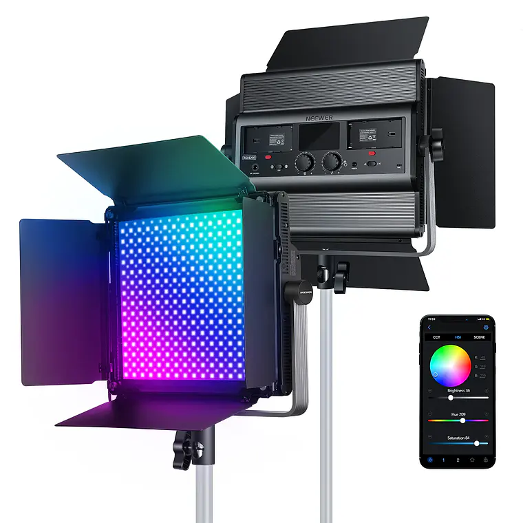 Luz LED RGB para Video Neewer RGB1200 60W con Control por App 1