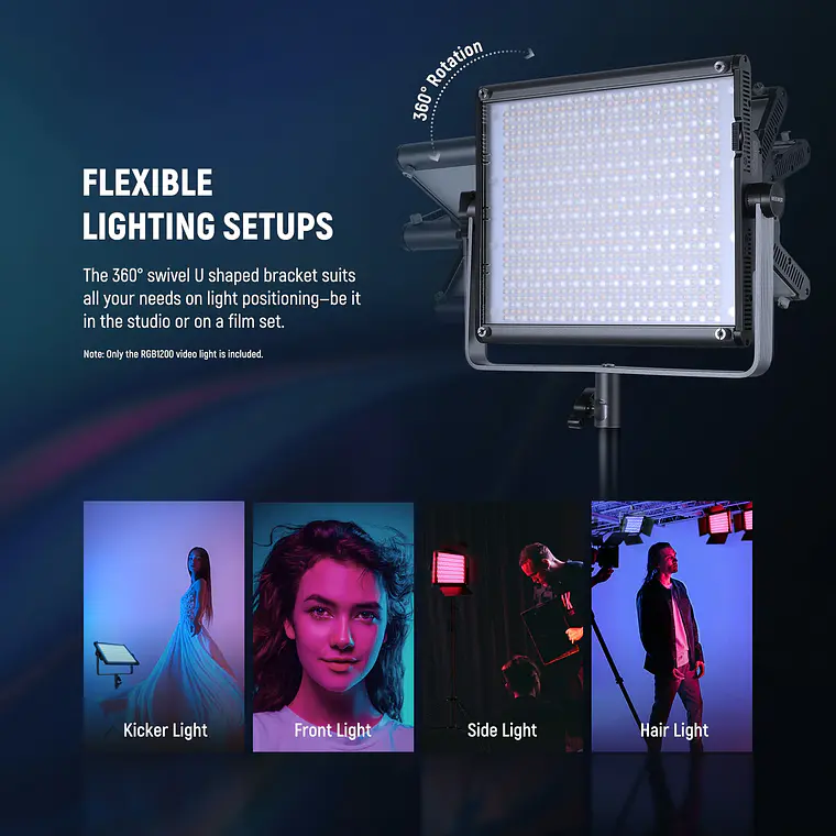 Kit de 2 Luces LED RGB para Video Neewer RGB1200 6