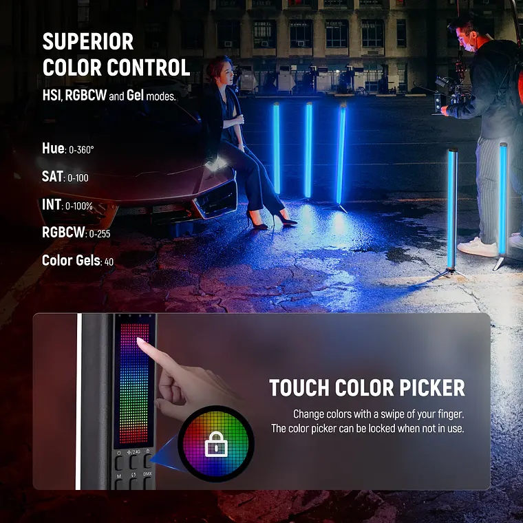 Tubo de Luz LED RGB Neewer TL60 20W con Control por App 5