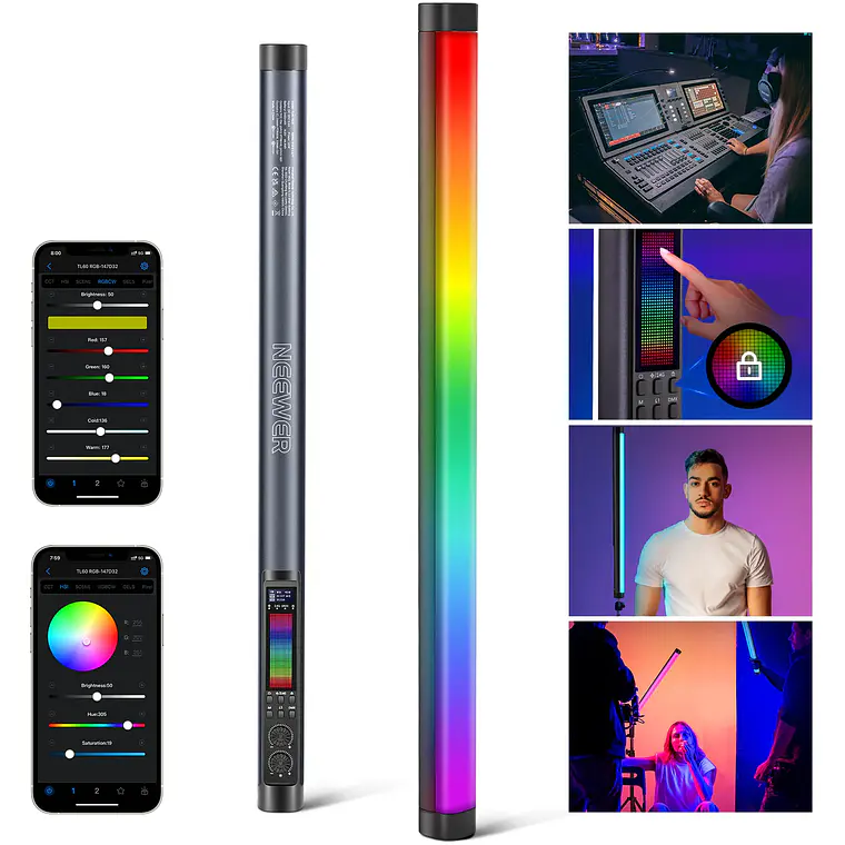 Tubo de Luz LED RGB Neewer TL60 20W con Control por App 1