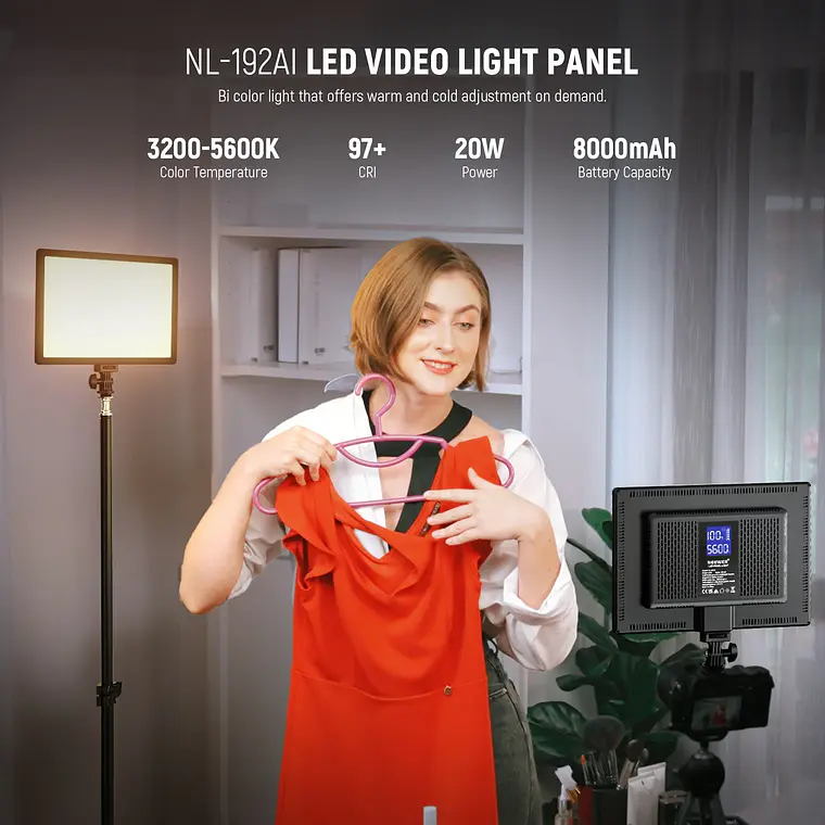 Panel de Luz LED Bicolor Neewer NL-192AI 8
