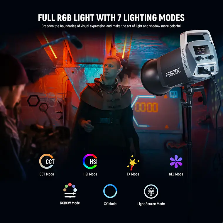 Luz LED RGB COB para Video Neewer FS600C 600W 3
