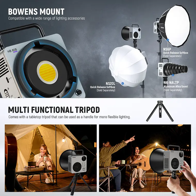 Luz LED Bicolor Mini COB para Video Neewer HB80B 80W 3