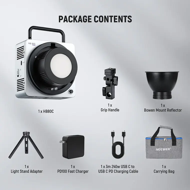 Luz LED RGBWW Mini COB para Video Neewer HB80C 80W 9