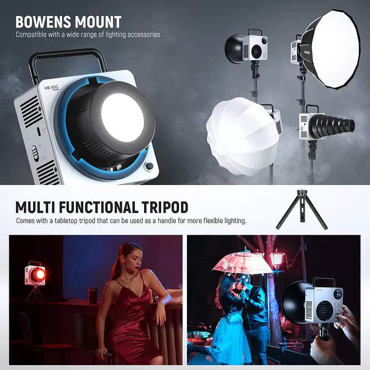 Luz LED RGBWW Mini COB para Video Neewer HB80C 80W 7