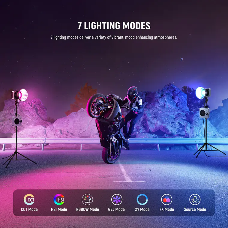 Luz LED RGB Portátil para Video Neewer HS200C 280W 3