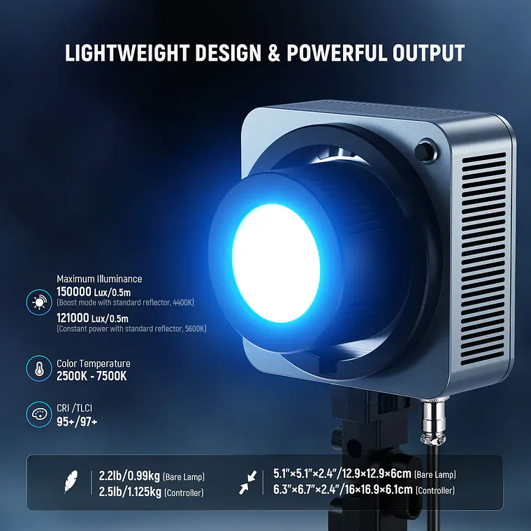 Luz LED RGB Portátil para Video Neewer HS200C 280W 2