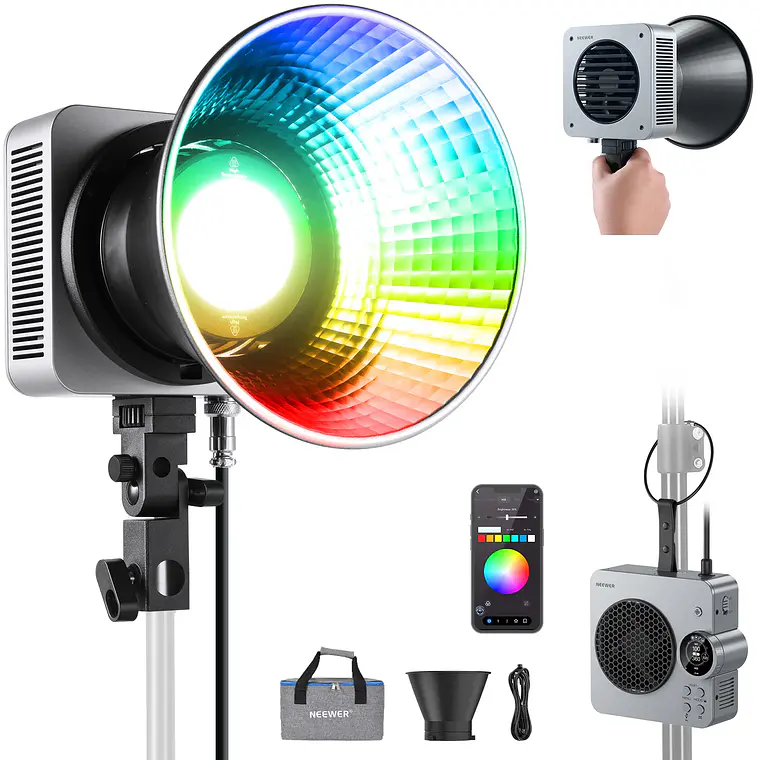 Luz LED RGB Portátil para Video Neewer HS200C 280W 1
