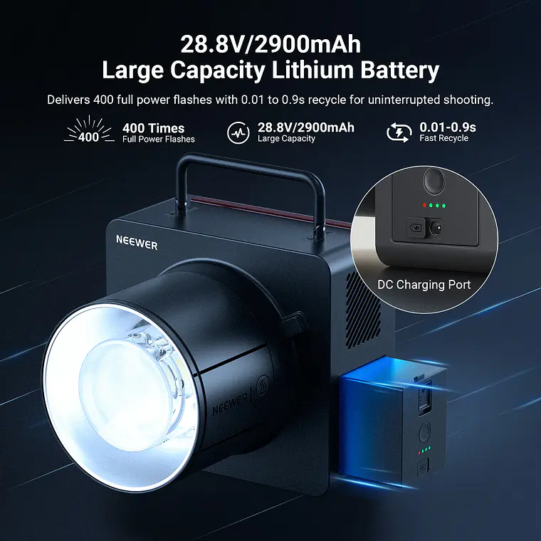 Flash de Estudio para Exteriores Neewer Q6 600Ws TTL HSS 2.4G 4