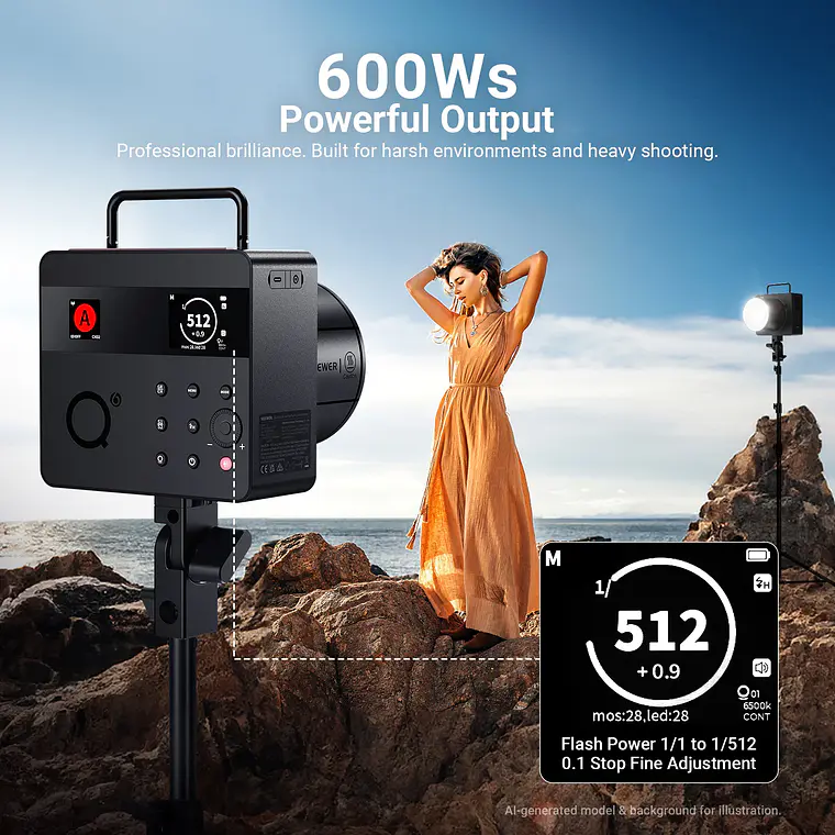Flash de Estudio para Exteriores Neewer Q6 600Ws TTL HSS 2.4G 2