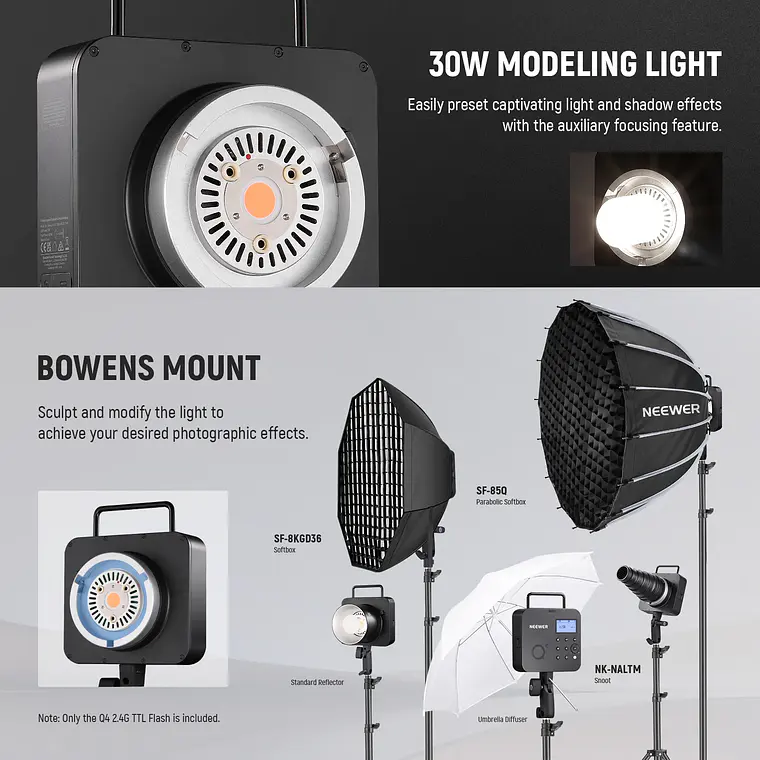 Flash Neewer Q4 400Ws TTL 2.4G 8