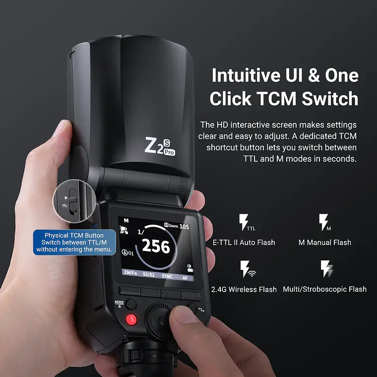 Flash Speedlite de Cabezal Redondo Neewer Z2PRO 76Ws TTL 6