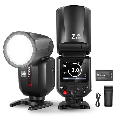 Flash Speedlite de Cabezal Redondo Neewer Z2PRO 76Ws TTL